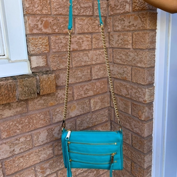 Turquoise Rebecca Minkoff 5 Zip Purse - Picture 3 of 4